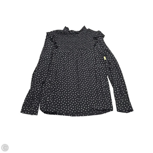 Top Long Sleeve By Loft In Black & White, Size: L