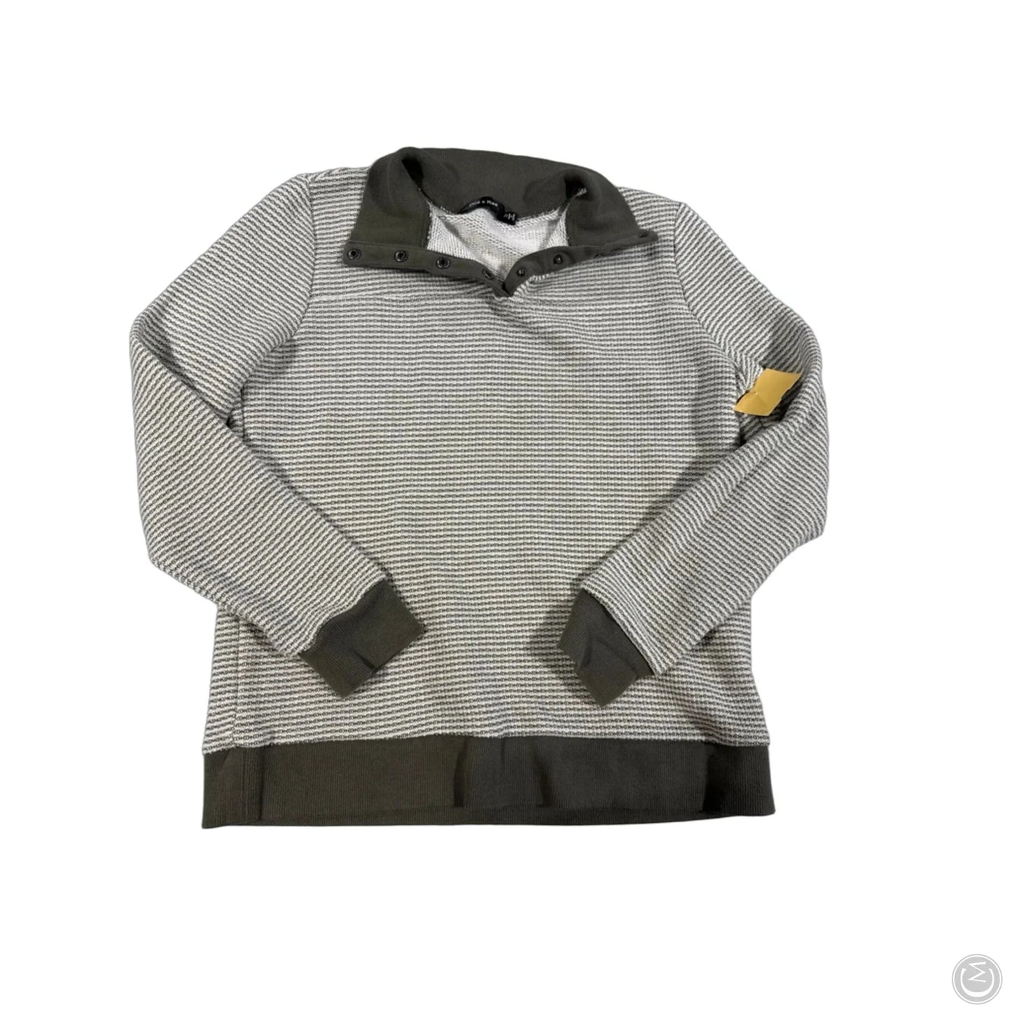 Top Long Sleeve By Doe & Rae In Green & White, Size: S