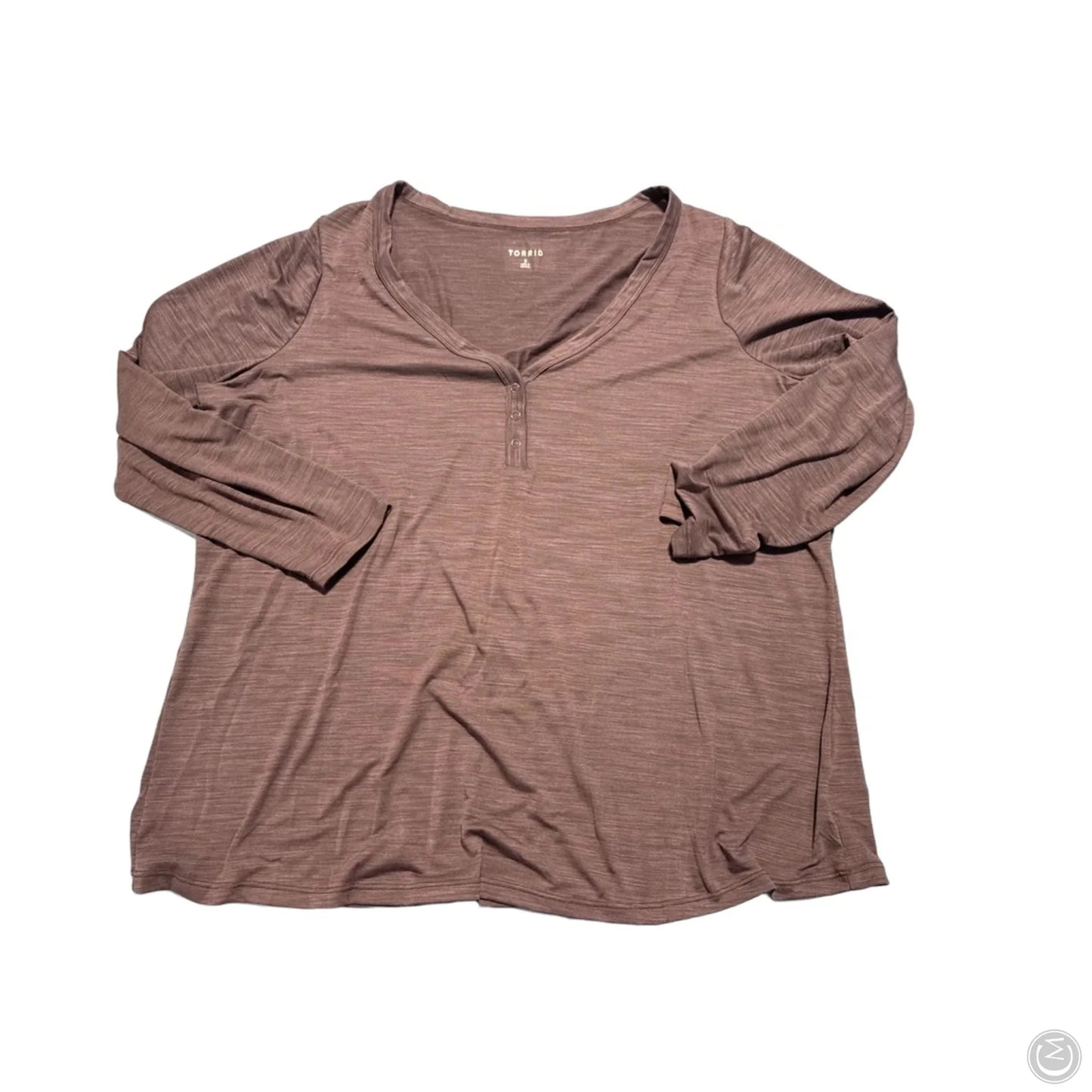 Top Long Sleeve By Torrid In Brown, Size: 2x