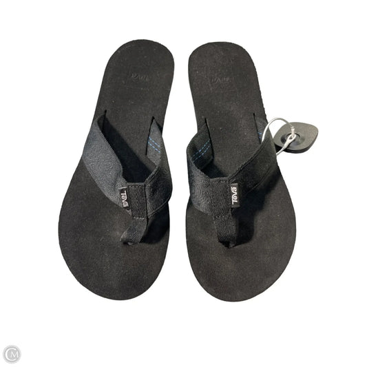 Sandals Heels Wedge By Teva In Black, Size: 9