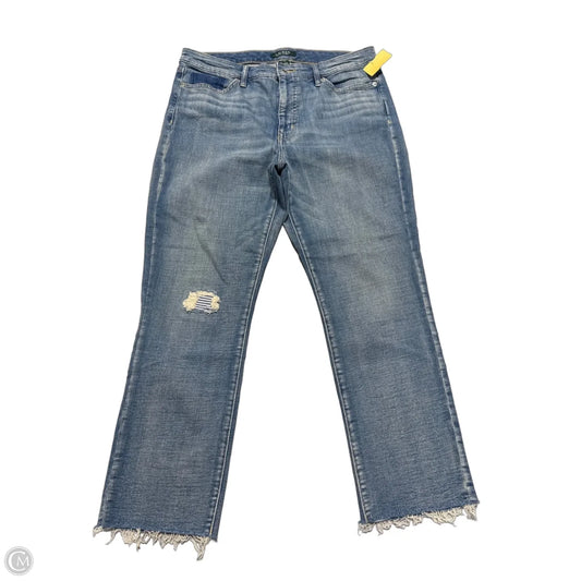 Jeans Straight By Lauren By Ralph Lauren In Blue Denim, Size: 12