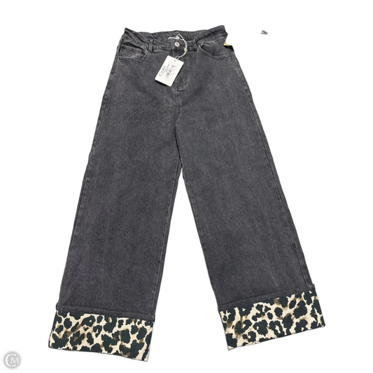 Jeans Wide Leg By Entro In Black Denim, Size: 0