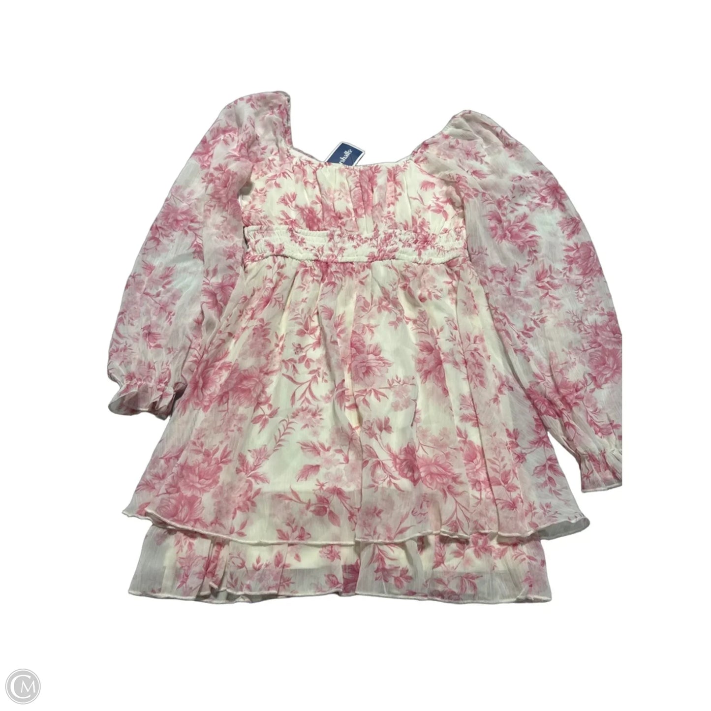 Dress Casual Short By Cmc In Cream & Pink, Size: M