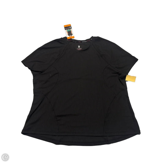 Athletic Top Short Sleeve By Spyder In Black, Size: Xxl