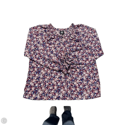Blouse Long Sleeve By Bobeau In Floral Print, Size: L