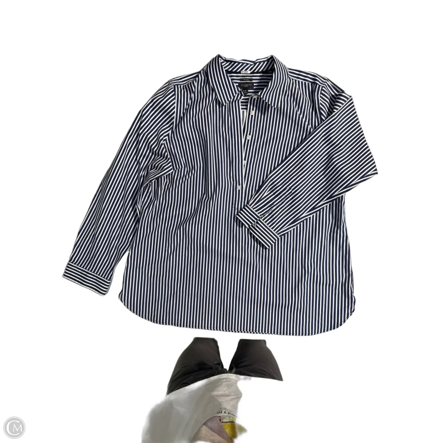 Blouse Long Sleeve By Talbots In Striped Pattern, Size: Xlp