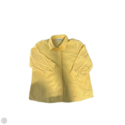 Top 3/4 Sleeve By Breckenridge In Yellow, Size: L