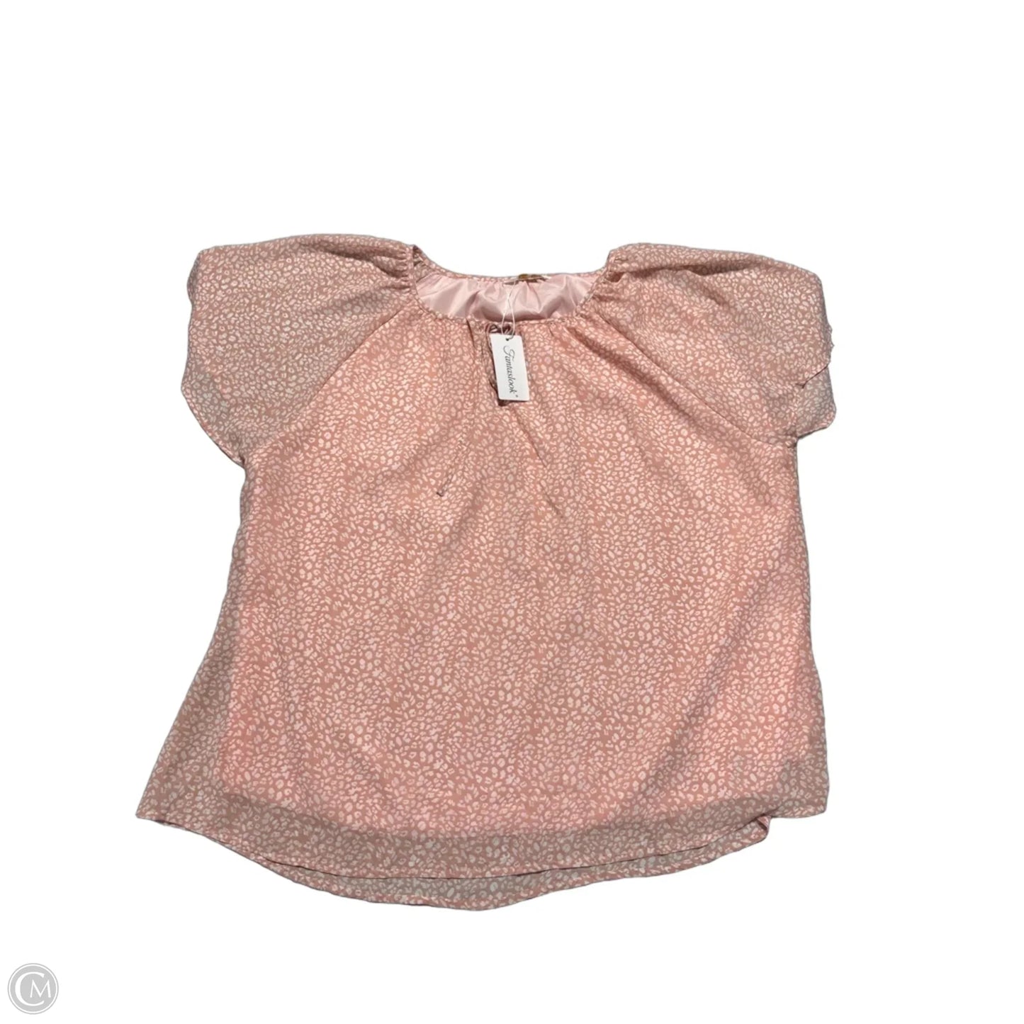Blouse Short Sleeve By Cmc In Pink, Size: Xxl