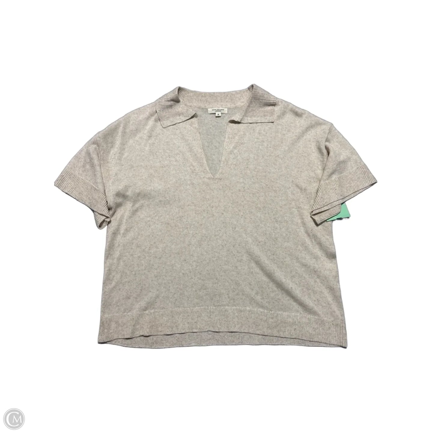Top Short Sleeve By Max Studio In Cream, Size: M