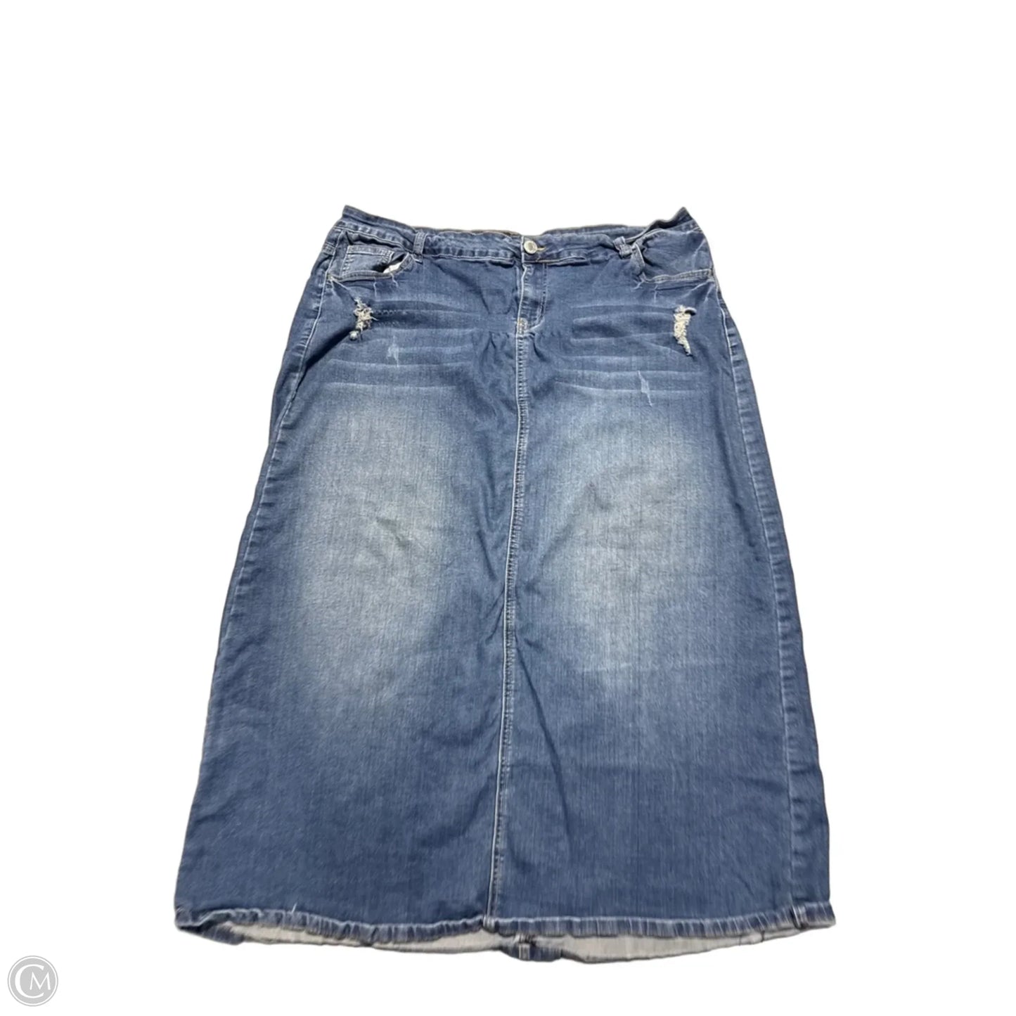 Skirt Maxi By Cmc In Blue Denim, Size: 3x