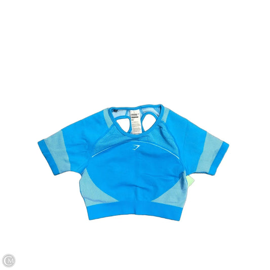 Athletic Top Short Sleeve By Gym Shark In Blue, Size: M