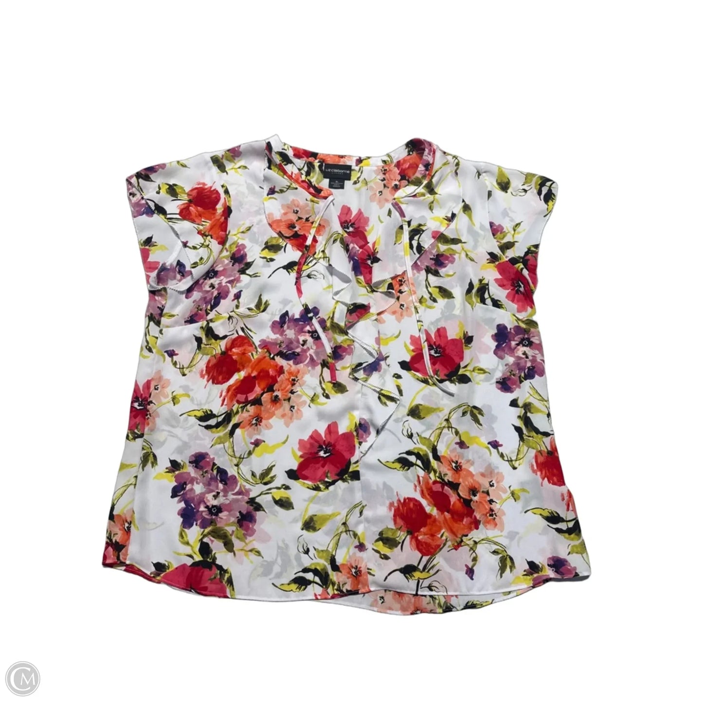 Top Short Sleeve By Liz Claiborne In Blue, Size: Xxl