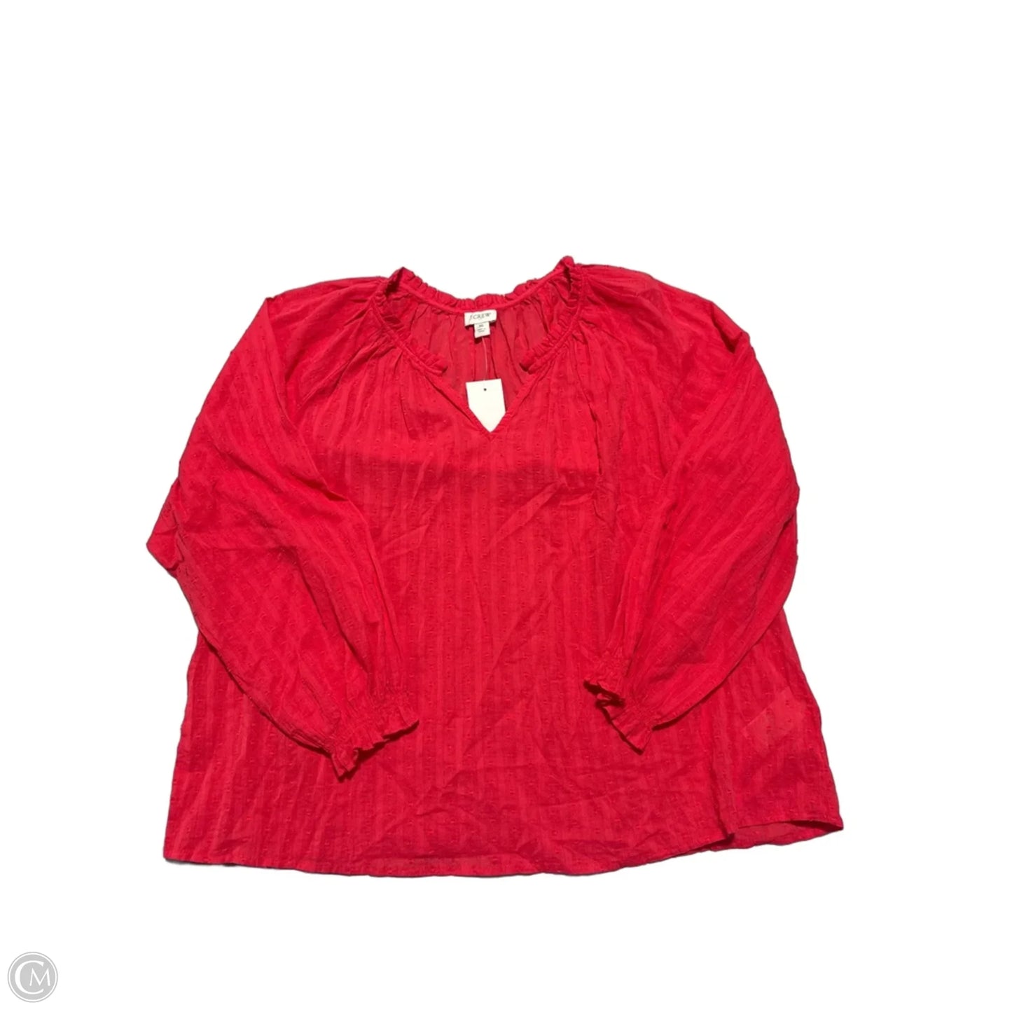 Blouse Long Sleeve By J. Crew In Red, Size: Xl