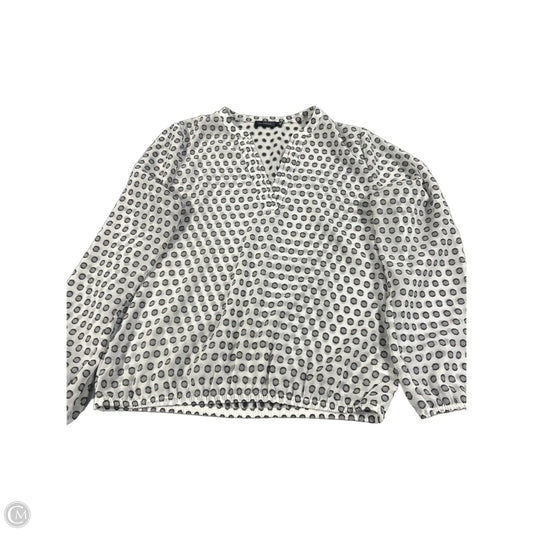 Blouse Long Sleeve By Cmc In Black & White, Size: L