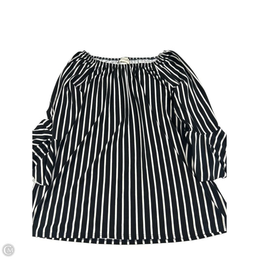 Top Long Sleeve By Cmc In Black & White, Size: L