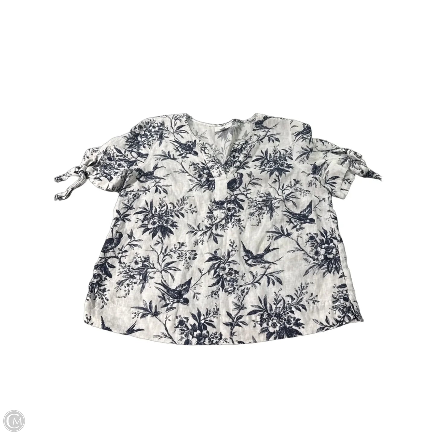 Top Short Sleeve By Charter Club In Blue & White, Size: L
