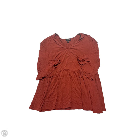 Top 3/4 Sleeve By Jessica Simpson In Orange, Size: 2x