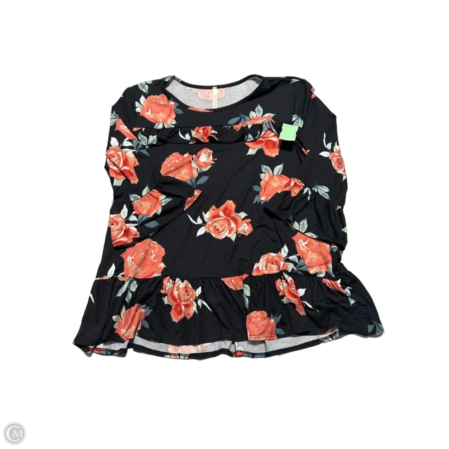 Top 3/4 Sleeve By Cmc In Black, Size: M