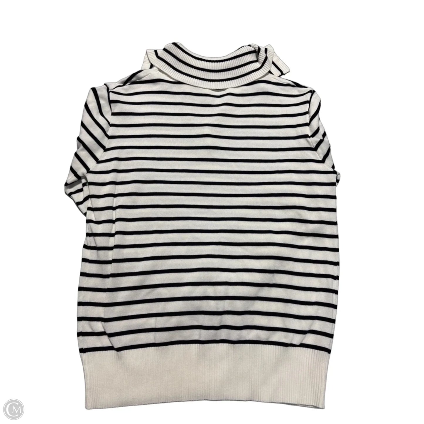 Top Long Sleeve By Bibi In Black & White, Size: M