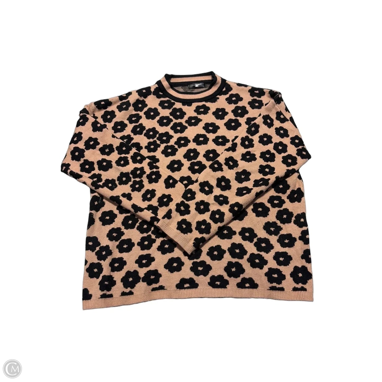 Sweater By Prettygarden In Black & Tan, Size: L