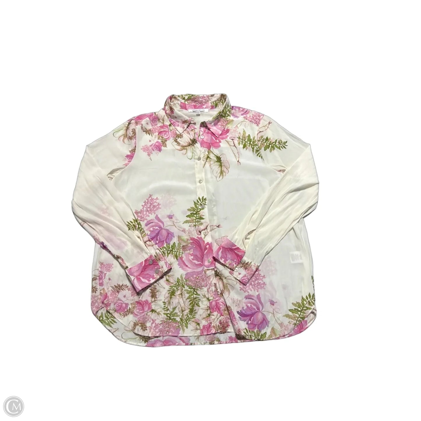 Top Long Sleeve By Rose And Olive In White, Size: L