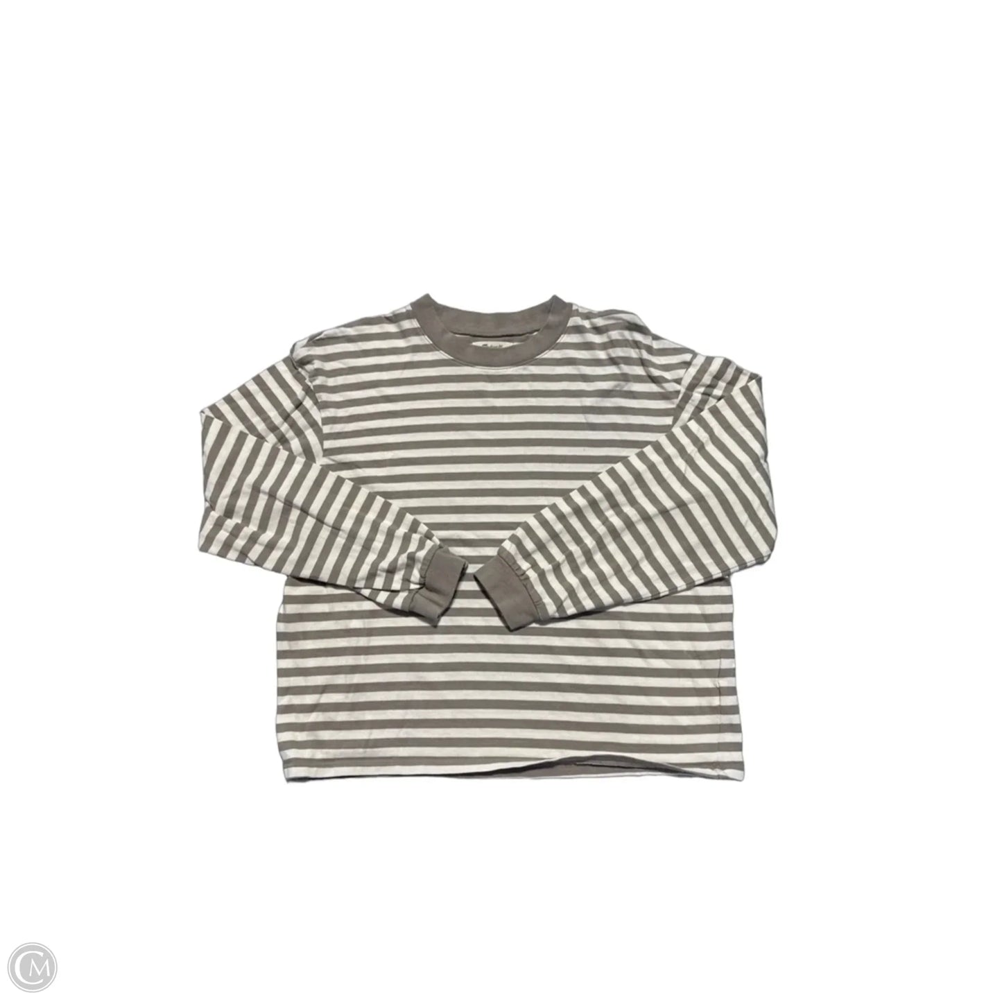 Top Long Sleeve By Madewell In Brown & Cream, Size: S