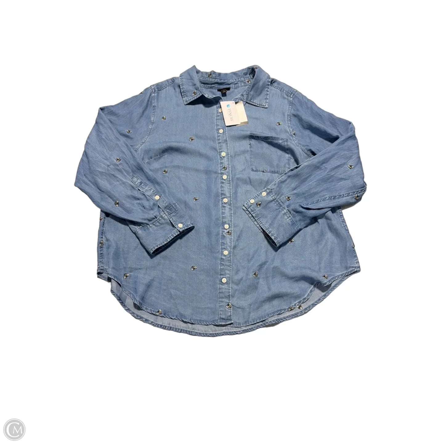 Top Long Sleeve By Torrid In Blue, Size: 1x