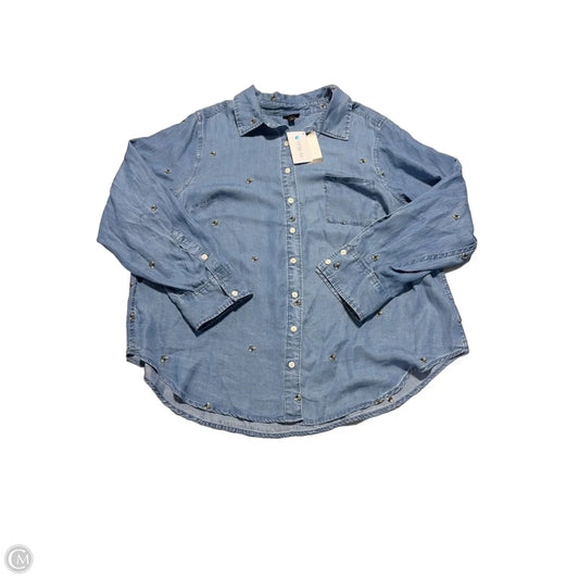 Top Long Sleeve By Torrid In Blue, Size: 1x