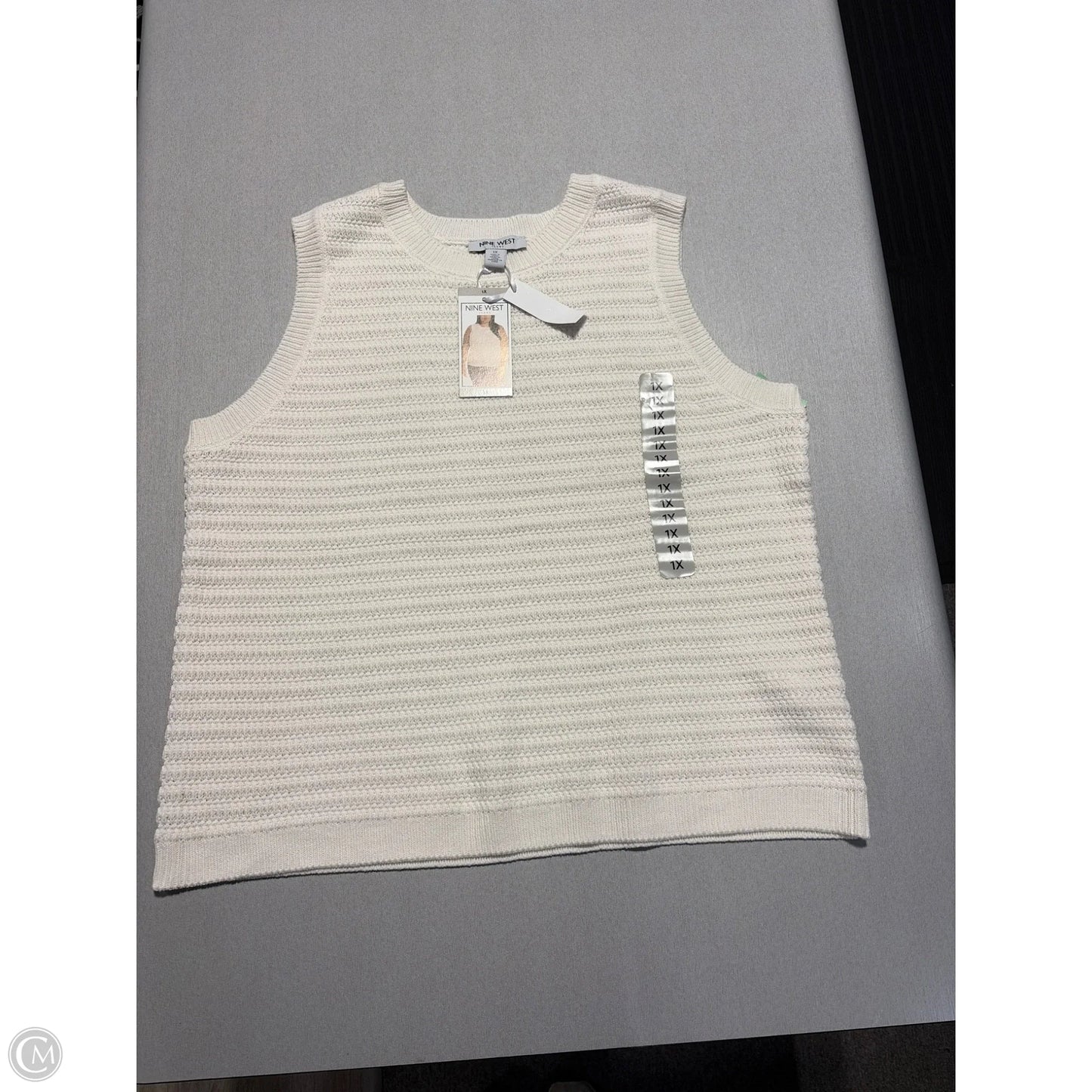 Vest Sweater By Nine West In White, Size: 1x