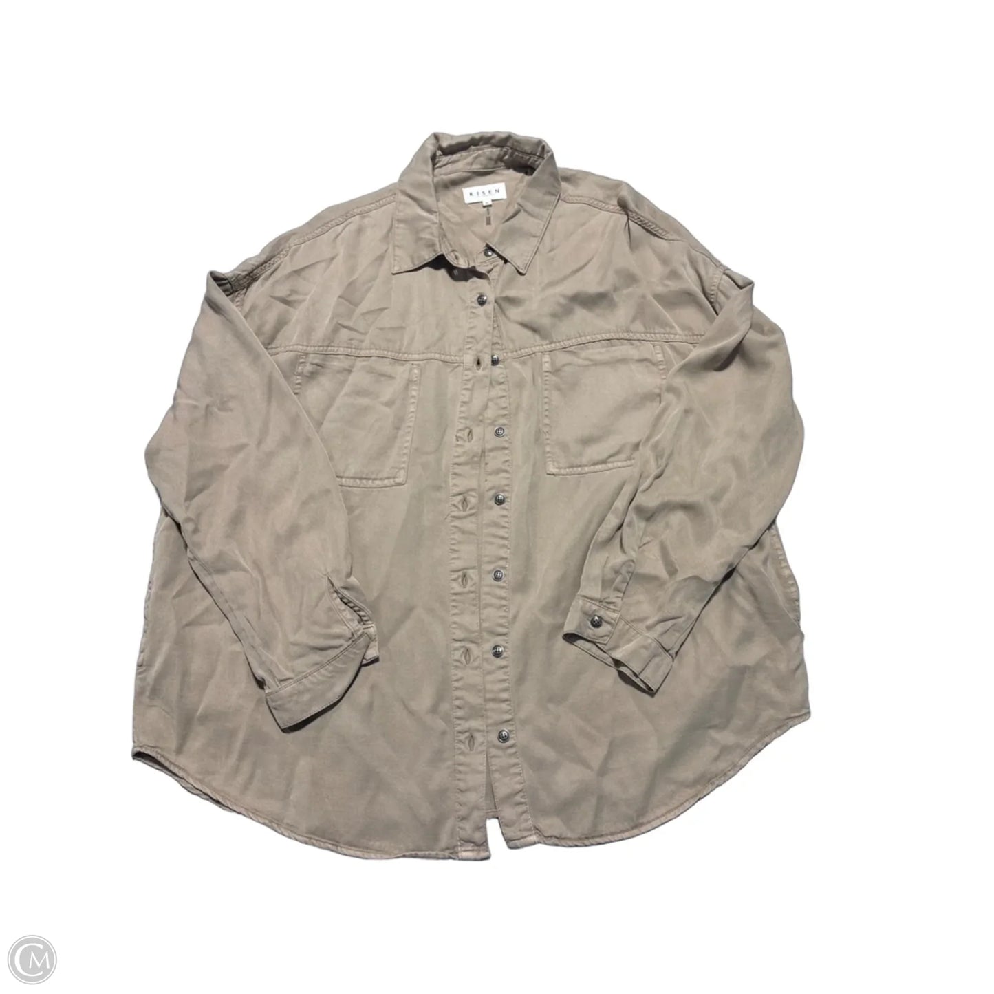 Top Long Sleeve By Risen In Tan, Size: Xl