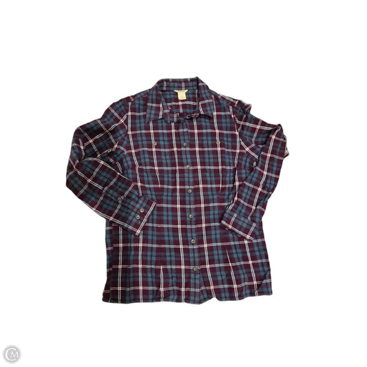 Top Long Sleeve By Duluth Trading In Plaid Pattern, Size: M