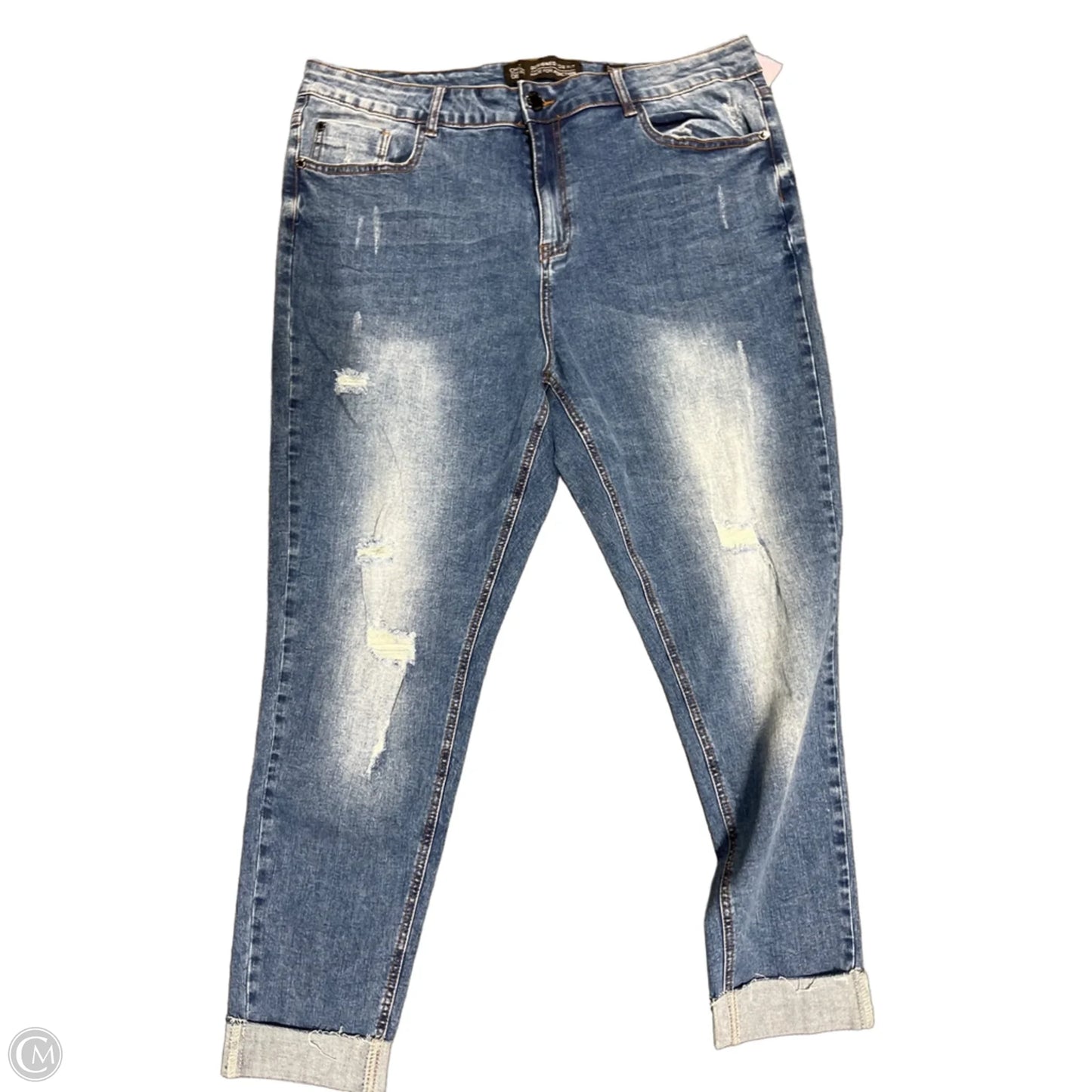 Jeans Straight By Chic In Blue Denim, Size: 18