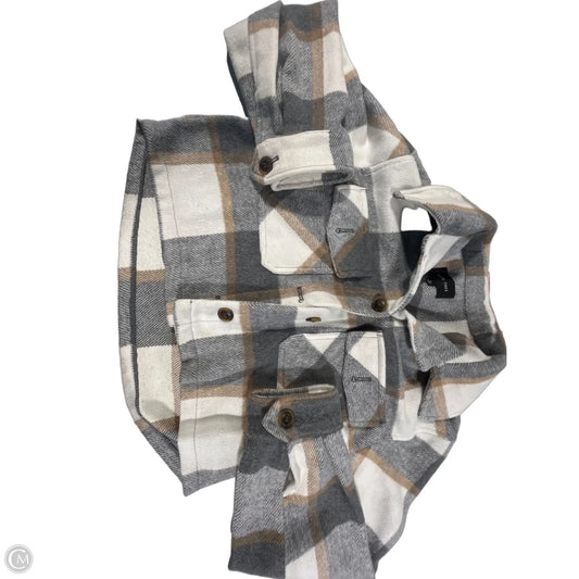 Jacket Fleece By Love Tree In Grey & White, Size: L