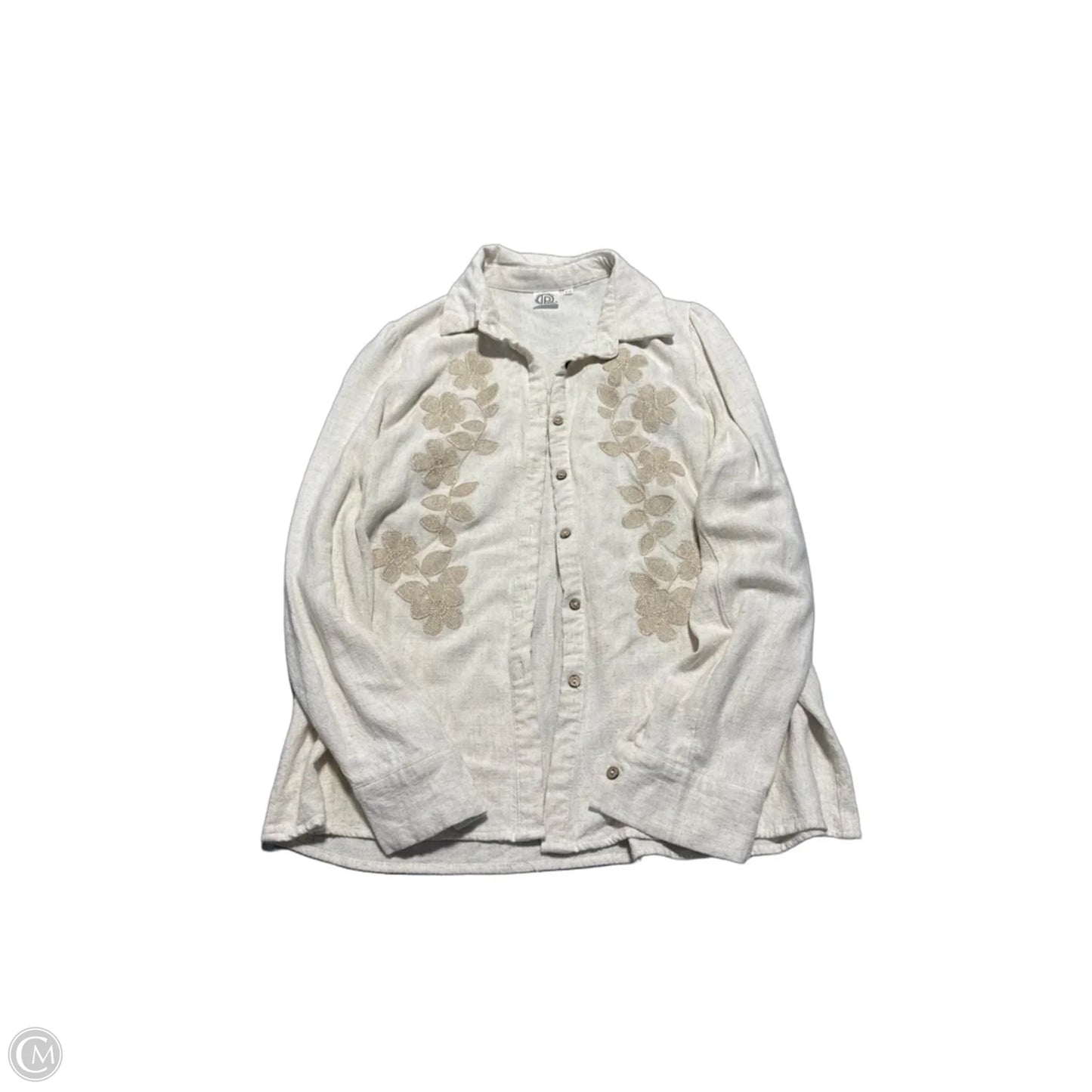 Top Long Sleeve By Cmc In Beige, Size: S