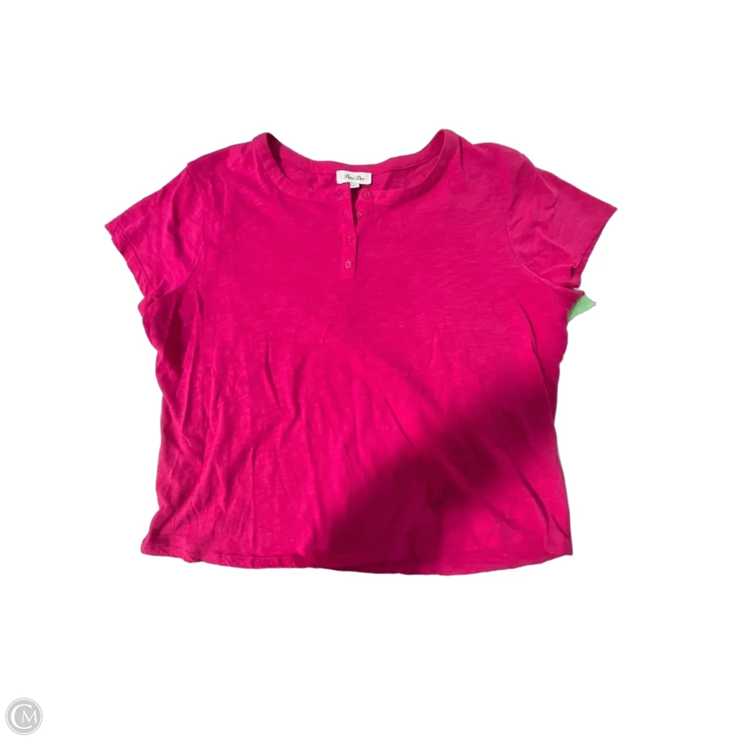 Top Short Sleeve By Cmc In Pink, Size: L