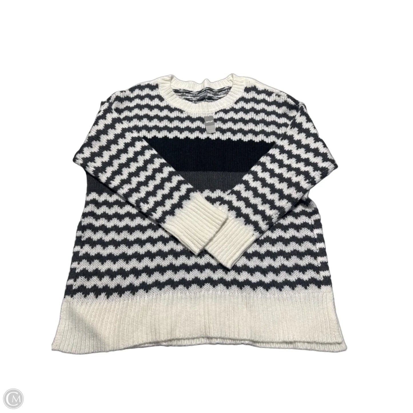 Sweater By Aerie In Grey & White, Size: M