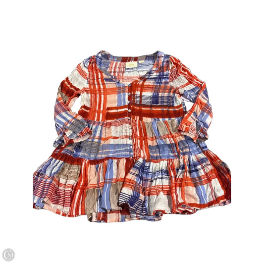 Top Long Sleeve By Maeve In Plaid Pattern, Size: S