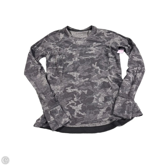 Athletic Top Long Sleeve Collar By Lululemon In Grey, Size: L