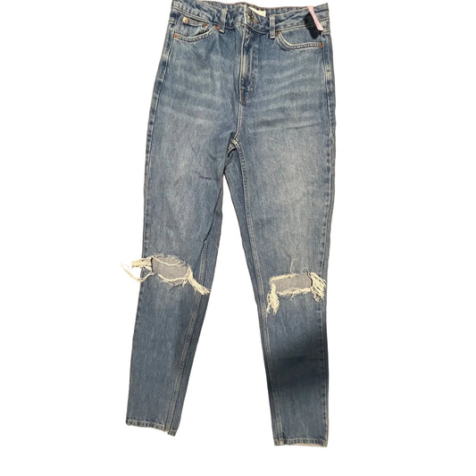 Jeans Straight By Top Shop In Blue Denim, Size: 10