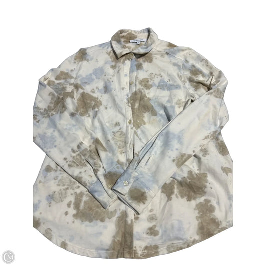 Top Long Sleeve By Foxcroft In Beige, Size: M
