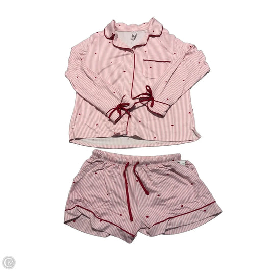 Top 2pc Long Sleeve By Auden In Pink, Size: S