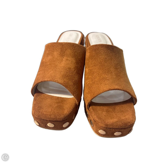 Sandals Heels Block By Oasis Society In Brown, Size: 9