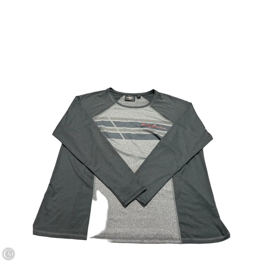 Top Long Sleeve By Harley Davidson In Grey, Size: 2x