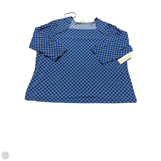 Top Long Sleeve By Liz Claiborne In Blue, Size: 2x
