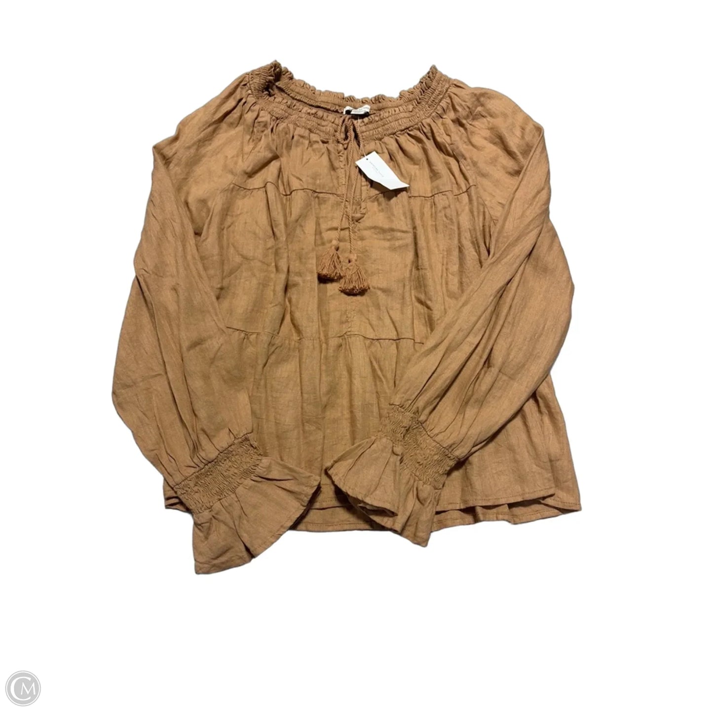 Top Long Sleeve By American Eagle In Brown, Size: L