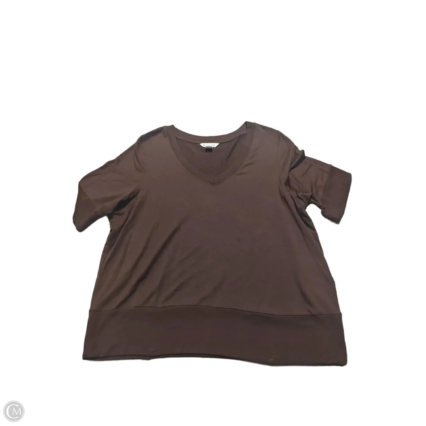 Top Short Sleeve By Athleta In Brown, Size: 1x