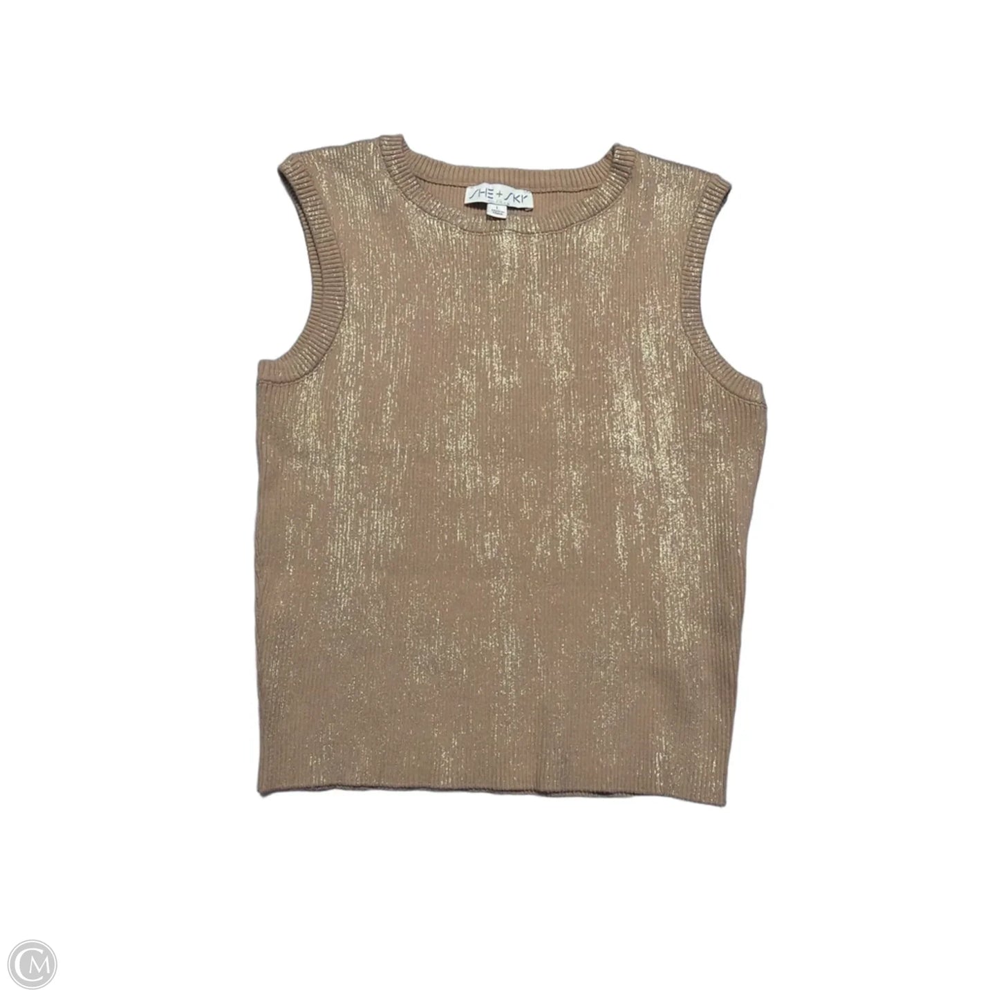 Tank Top By She + Sky In Beige, Size: L