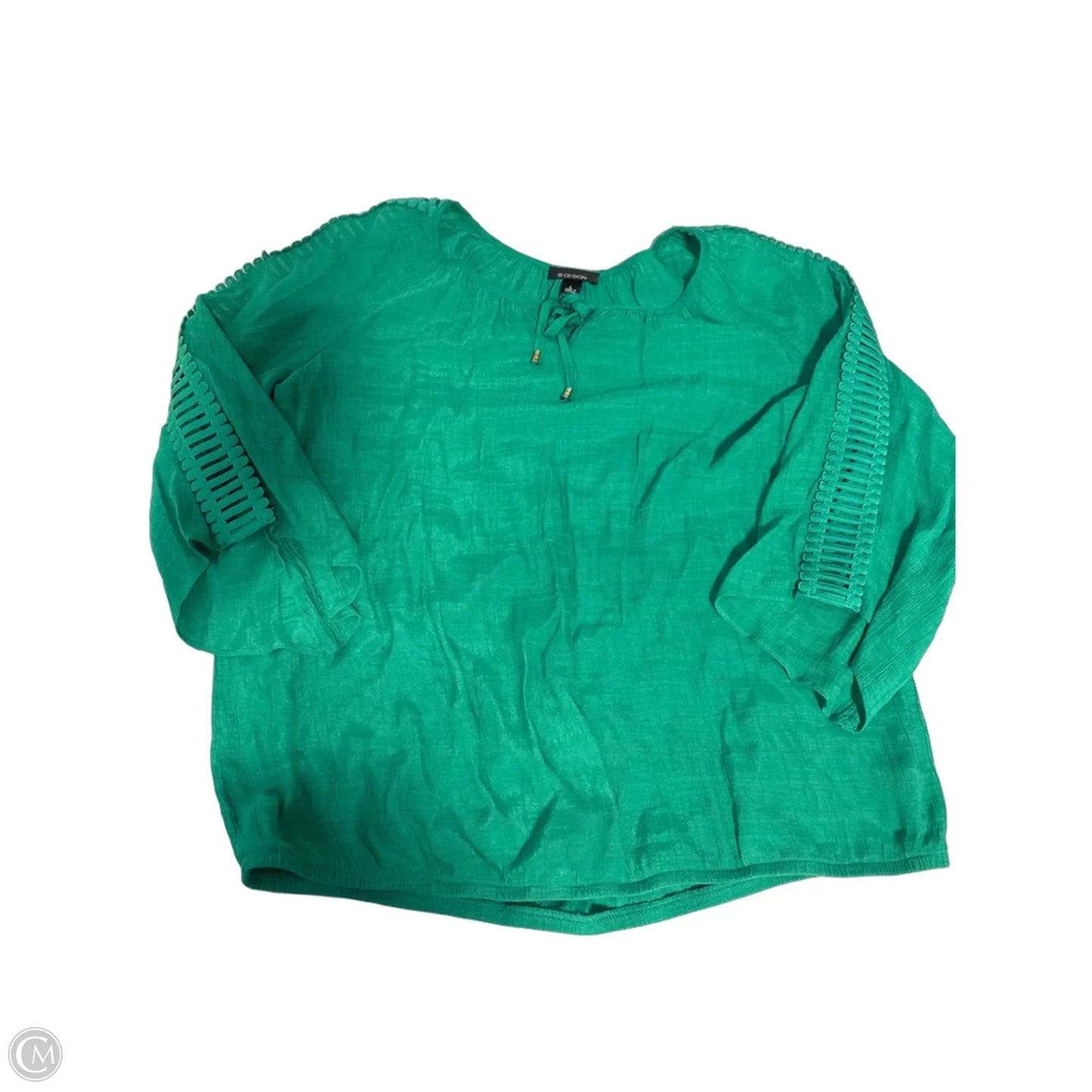 Top Long Sleeve By Cmc In Green, Size: L