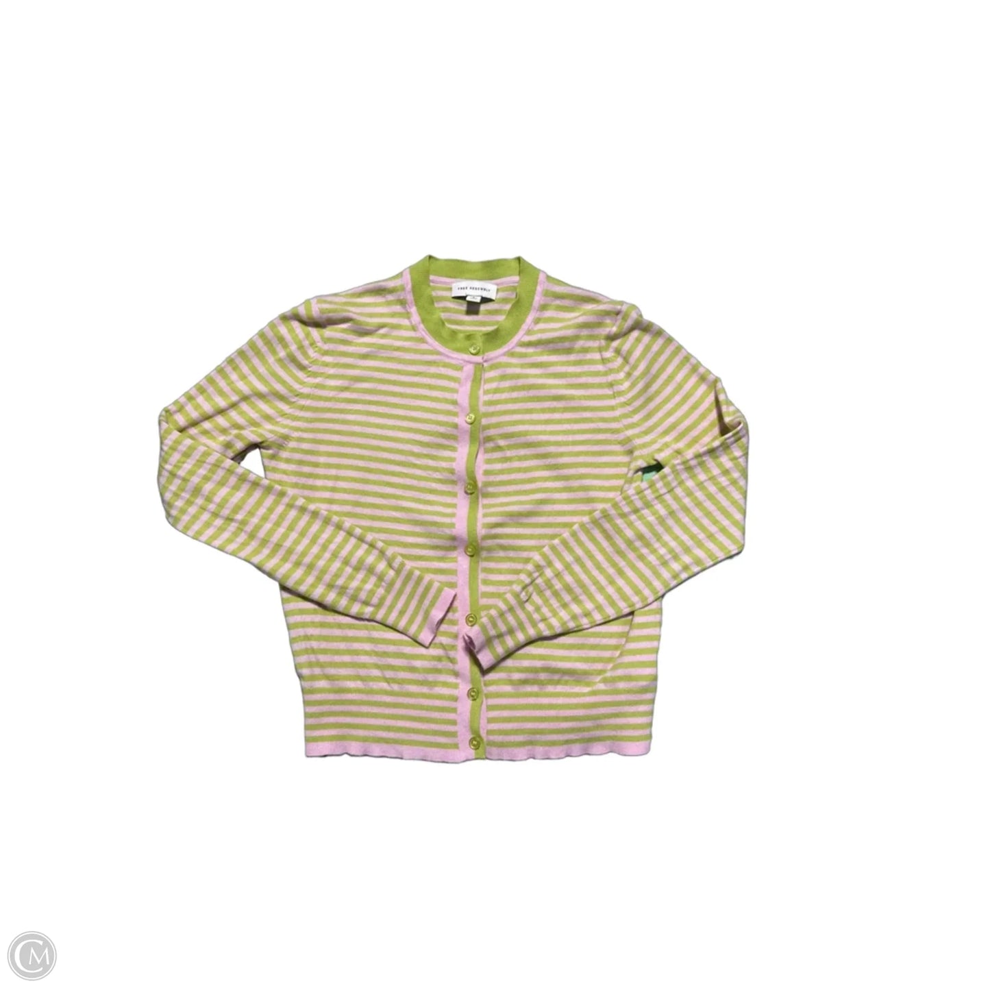 Top Long Sleeve By Free Assembly In Green & Pink, Size: S