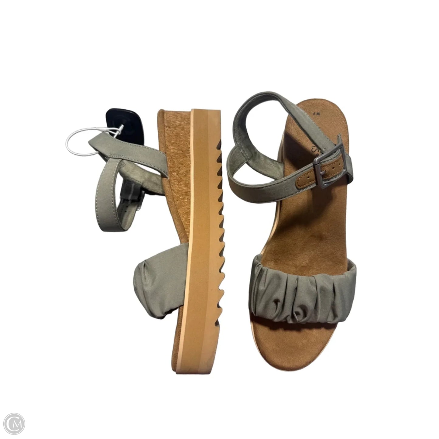 Sandals Heels Wedge By Toms In Green, Size: 9
